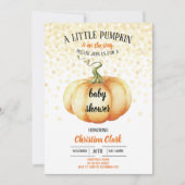 小さなカボチャが途中で水を浴びる赤ちゃん 招待状 (正面)