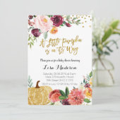 小さなカボチャが途中で秋ベビーシャワー 招待状 (スタンド正面)