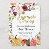 小さなカボチャが途中で秋ベビーシャワー 招待状 (正面/裏面)