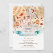 小さなカボチャが途中で赤ちゃんシャワー秋 招待状 (正面)