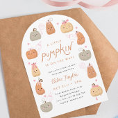 小さなカボチャが途中で、女の子の赤ちゃんシャワー 招待状