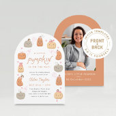 小さなカボチャが途中で、女の子の赤ちゃんシャワー 招待状
