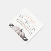 小さなカボチャが途中にある秋の赤ちゃんシャワー スタンダードカクテルナプキン (角)