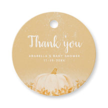 小さなカボチャが途中にある秋の赤ちゃんシャワー