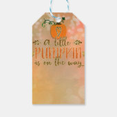 小さなカボチャが途中にある秋ベビーシャワー ギフトタグ (裏面)