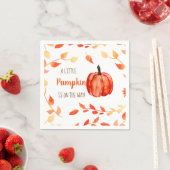 小さなカボチャが途中にある秋ベビーシャワー スタンダードカクテルナプキン (インサイチュ)