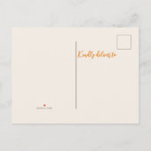 小さなカボチャが途中にある秋赤ちゃんシャワー インビテーションポストカード (裏面)