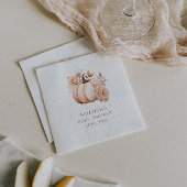 小さなカボチャが途中にある秋赤ちゃんシャワー スタンダードカクテルナプキン