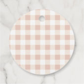 小さなカボチャが途中にある秋赤ちゃんシャワー フェイバータグ (裏面)