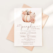 小さなカボチャが途中にある秋赤ちゃんシャワー 招待状