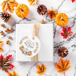 小さなカボチャが途中にある – 赤ちゃんシャワー フェイバータグ