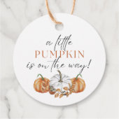 小さなカボチャが途中にある – 赤ちゃんシャワー フェイバータグ (裏面)