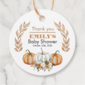 小さなカボチャが途中にある – 赤ちゃんシャワー フェイバータグ (正面)