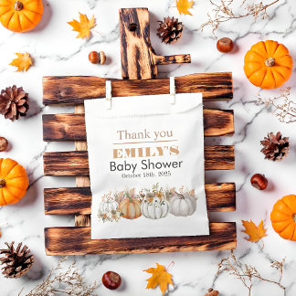 小さなカボチャが途中にある – 赤ちゃんシャワー フェイバーバッグ
