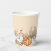 小さなカボチャが途中にある – 赤ちゃんシャワー 紙コップ (裏面)