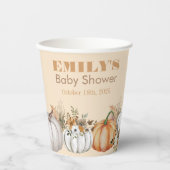 小さなカボチャが途中にある – 赤ちゃんシャワー 紙コップ (正面)