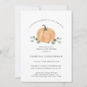 小さなカボチャが途中の仮想の水色 招待状 (正面)