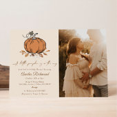 小さなカボチャが途中の赤ちゃんシャワー写真 招待状