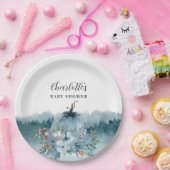 小さなカボチャが途中の青い赤ちゃんシャワーNa ペーパープレート (パーティー)