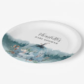 小さなカボチャが途中の青い赤ちゃんシャワーNa ペーパープレート (アングル)