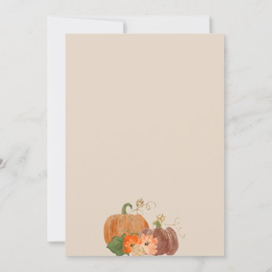 小さなカボチャが途中ベビーシャワー招待状 招待状 (裏面)