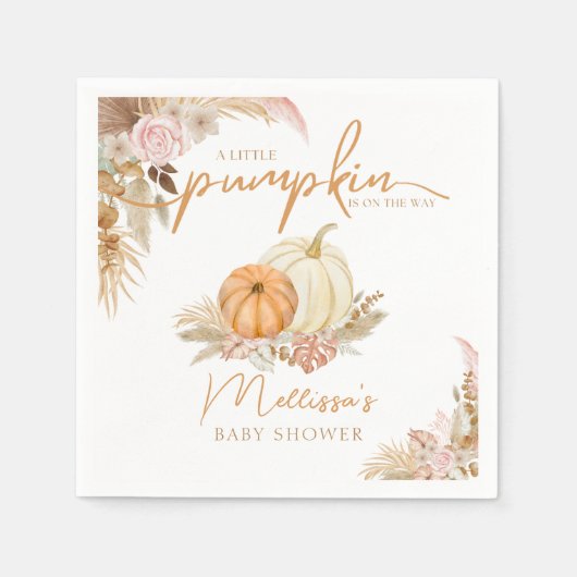 小さなカボチャが途中ボホ秋の秋 スタンダードカクテルナプキン (正面)