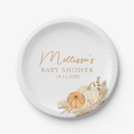 小さなカボチャが途中ボホ秋の秋 ペーパープレート