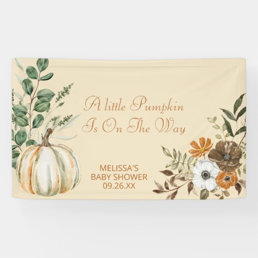 小さなカボチャが途中秋 素朴 横断幕 (横)