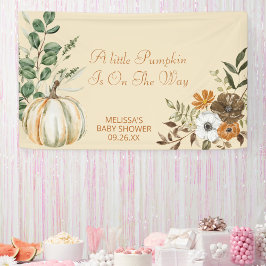 小さなカボチャが途中秋 素朴 横断幕