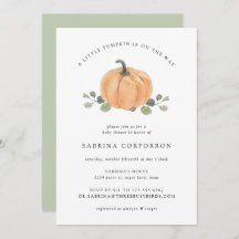 小さなカボチャが途中、秋の水彩