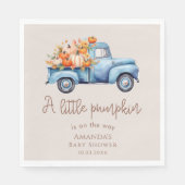 小さなカボチャが青いトラックに向かっている スタンダードランチョンナプキン (正面)