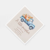 小さなカボチャが青いトラックに向かっている スタンダードランチョンナプキン (角)