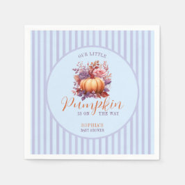 小さなカボチャが青い赤ちゃんシャワーに向かっている スタンダードカクテルナプキン