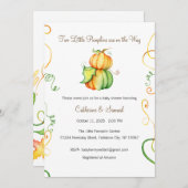 小さなカボチャが2つやってくるよ、ベイビー 招待状 (正面/裏面)