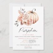 小さなカボチャが、ベビーシャワーの途中 招待状 (正面)