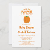 小さなカボチャが、ベビーシャワーの途中 招待状 (正面)
