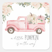 小さなカボチャがWay Squareのステッカー上にある スクエアシール (正面)