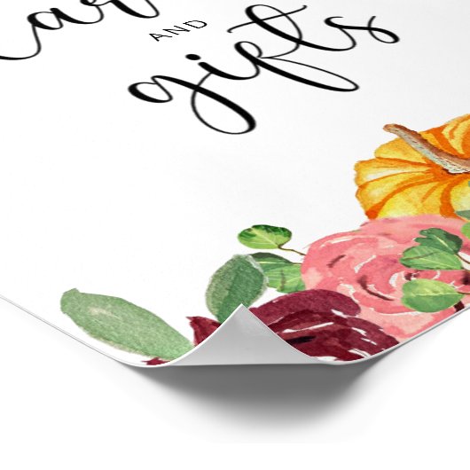 小さなカボチャのカードとギフト赤ちゃんシャワー ポスター (角)