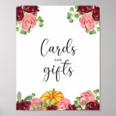 小さなカボチャのカードとギフト赤ちゃんシャワー ポスター (正面)