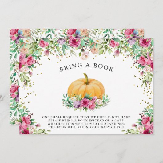 小さなカボチャのガーリーフローラありがとう 招待状 (正面/裏面)