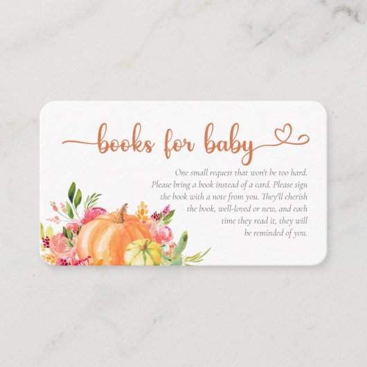 小さなカボチャのキツネがベビーのために本を途中にある エンクロージャーカード (正面)