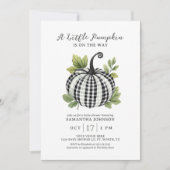 小さなカボチャのギンガム ベビーシャワー 招待状 (正面)
