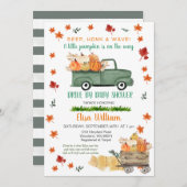 小さなカボチャのサファリのドライブで赤ちゃんシャワー 招待状 (正面/裏面)