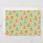 小さなカボチャのジェンダーが赤ちゃんのシャワーを明らかにする 招待状 (裏面)
