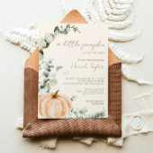 小さなカボチャのジェンダーニュートラルベイビーシャワー 招待状