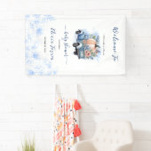 小さなカボチャのトラックの水の色の赤ちゃんシャワー 横断幕 (インサイチュ)