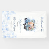 小さなカボチャのトラックの水の色の赤ちゃんシャワー 横断幕 (横)