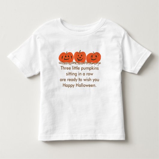 小さなカボチャのハッピーハローウィンシャツ3枚 トドラーTシャツ (正面)