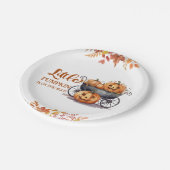 小さなカボチャのハロウィーン秋赤ちゃんシャワー ペーパープレート (アングル)