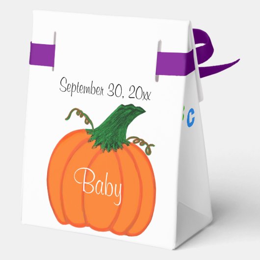 小さなカボチャのバンドル喜び赤ちゃんシャワー フェイバーボックス (裏面)